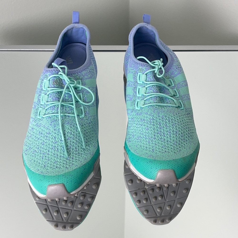 Adidas Lightweight Mint Green Knit Sneakers Women’s Size 7.5 - Picture 4 of 11